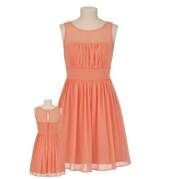 Maurices Dresses & Skirts - ⚡️FLASH SALE⚡️Coral Mesh Neckline Dress 7/8